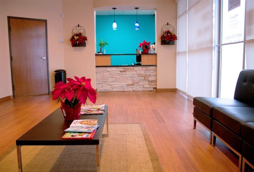 Welcoming dental office reception desk