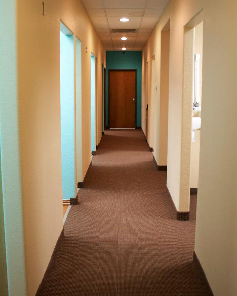 Hallway to dental exam rooms