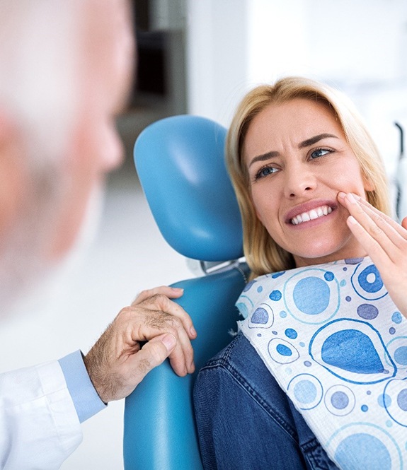 A patient visiting her emergency dentist in Royse City for root canal therapy