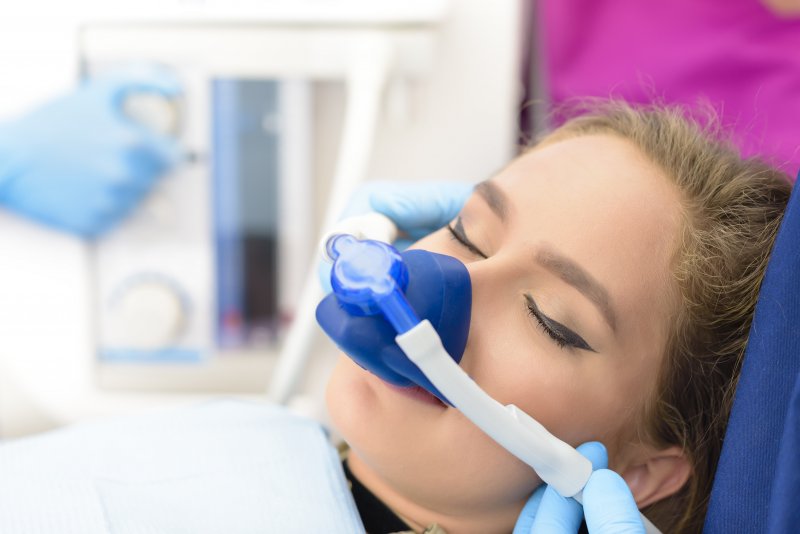 Woman getting nitrous oxide