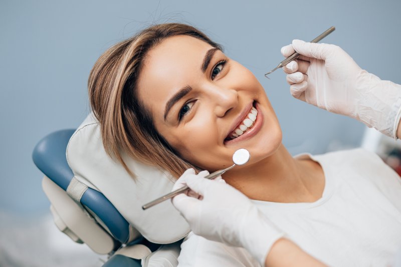 A woman having a dental checkup